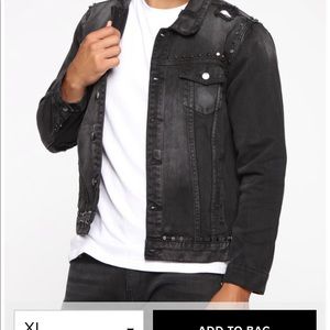 Swae Studded Denim Jacket - Black